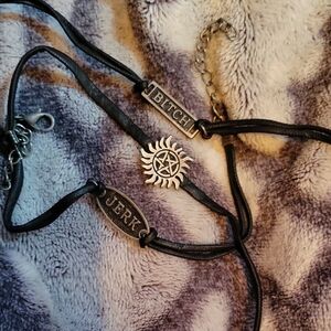 Black and Silver Necklace Set
